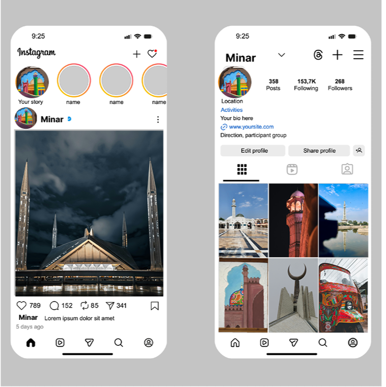 Social media mock up
